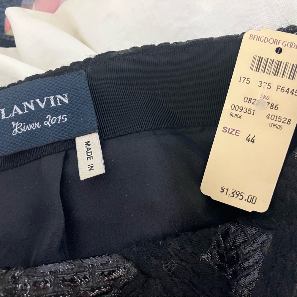 Lanvin Black with Metallic Midi Pencil Skirt For That Special Event